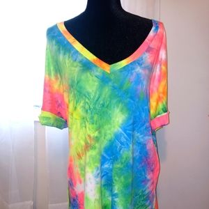 Tie dye neon shirt